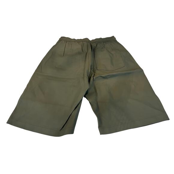 8-20 FRAME Men's 100% Lamb Leather Shorts Grey-Green Large - Picture 2 of 6